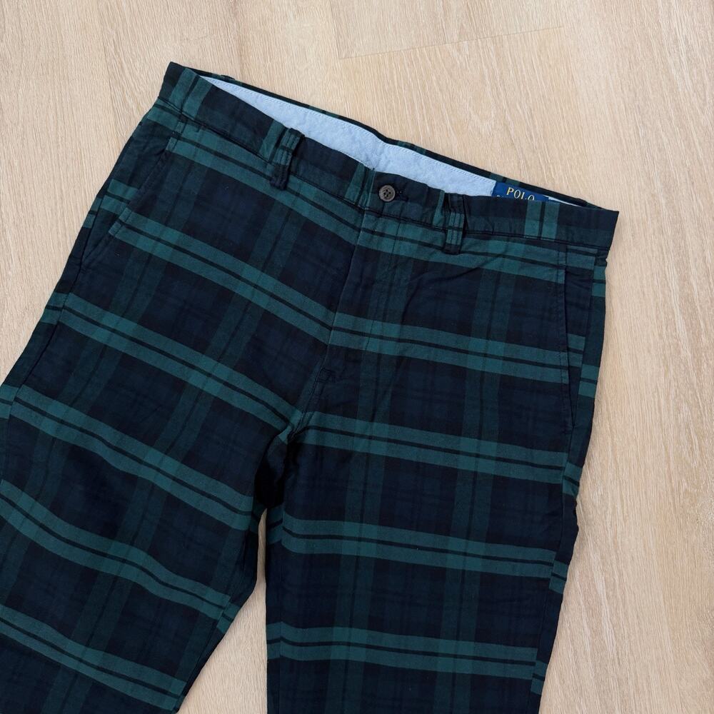 Polo Ralph Lauren Chino Pants Straight Fit Stretch Plaid Cotton Twill 34 x 32 - Picture 2 of 8